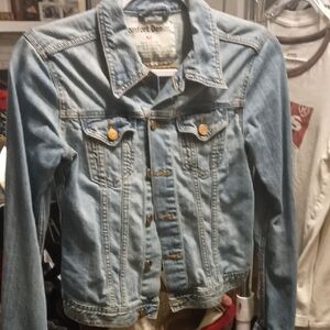 Light Blue Denim Jacket with Button Accents